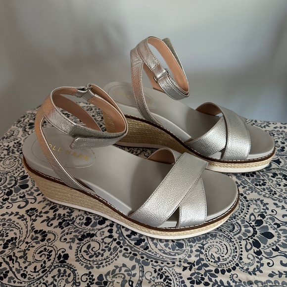 Womens Cole Haan Cloudfeel Espadrille Wedge, Silver. W23407 - Picture 5 of 5